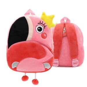 Cute Animal Plush Backpack for Toddlers Kids Gift Bag ( flamingo )